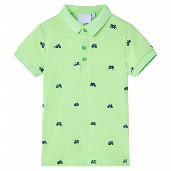 Vidaxl Otroška polo majica neon zelena 116