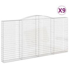 Vidaxl Obokane gabion košare 9 kosa 400x30x200/220 cm pocinkano železo