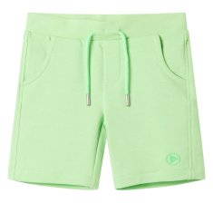 Greatstore Otroške kratke hlače fluorescentno zelene 104