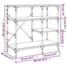 Greatstore Stojalo za peko sonoma hrast 90x40x84 cm inžen. les in kovina