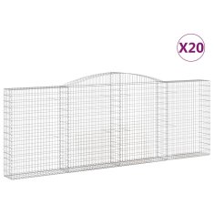 Vidaxl Obokane gabion košare 20kosov 400x30x140/160cm pocinkano železo