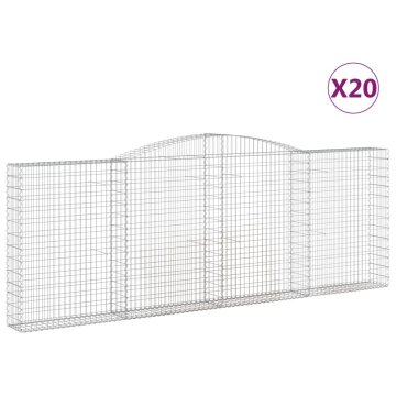 Vidaxl Obokane gabion košare 20kosov 400x30x140/160cm pocinkano železo