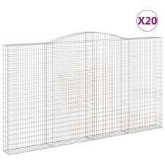 Vidaxl Obokane gabion košare 20kosov 400x50x220/240cm pocinkano železo
