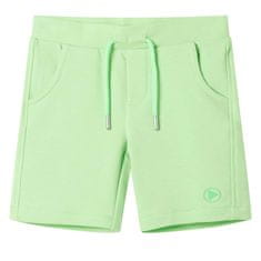 Greatstore Otroške kratke hlače fluorescentno zelene 128