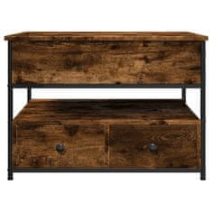 Greatstore Klubska mizica dimljeni hrast 70x50x50 cm inž. les in kovina