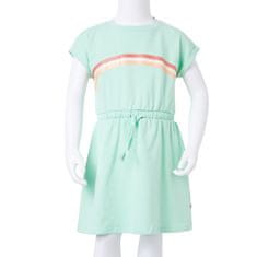 Vidaxl Otroška obleka z vrvico svetlo zelena 128