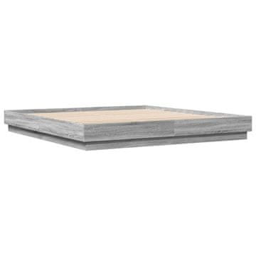 Vidaxl Posteljni okvir siva sonoma 200x200 cm inženirski les