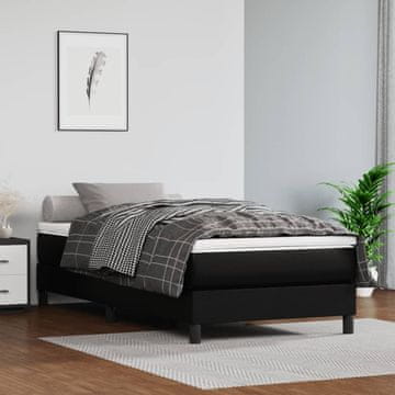 Vidaxl vidaXL Vzmetnica z žepkastimi vzmetmi, črna, 120x190x20 cm, umetno usnje