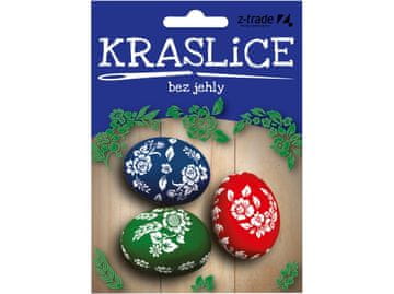 Barve za jajca 3 barve + nalepke II. Okraski za jajca brez igle, mešanica barv