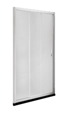 Armal Tuš vrata trodelna DOMINO, 100X200 beli profili, mat steklo, 6mm 