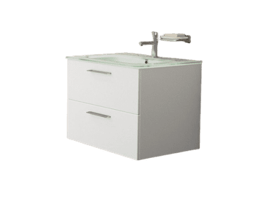 TBoss Kopalniška omarica z umivalnikom Sharp glass 60 cm bela visoki sijaj