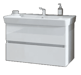 TBoss Kopalniška omarica z umivalnikom ROCA Basic 80 bela