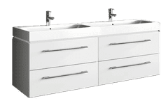 TBoss Kopalniška omarica z umivalnikoma Keramag Icon 120 cm, bela visoki sijaj