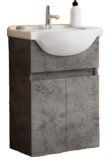 TBoss Kopalniška omarica z umivalnikom Sparta Vanity 65 cm, poliran beton