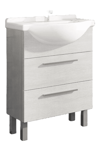 TBoss Kopalniška omarica z umivalnikom Trend 75 cm bela visoki sijaj