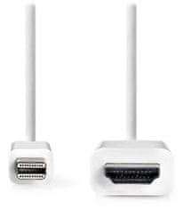 Nedis Kabel mini DisplayPort - HDMI/ vtič mini DisplayPort - vtič HDMI/ bel/ v razsutem stanju/ 2 m