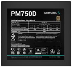 DEEPCOOL Napajalnik PM750D / 750W / ATX / 120 mm ventilator / 80 Plus Gold