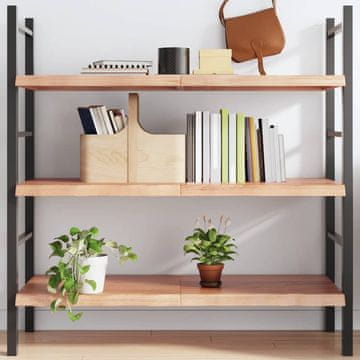 Vidaxl vidaXL Polica, rjava, 120x50x(2-4) cm, lakiran masiven hrastov les