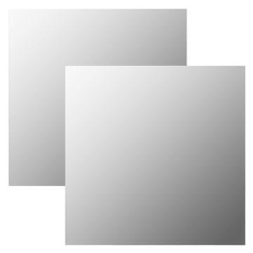 Vidaxl Stensko ogledalo 2 kosa 50x50 cm kvadratno steklo