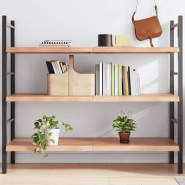 Vidaxl vidaXL Polica, rjava, 140x60x(2-4) cm, lakiran masiven hrastov les