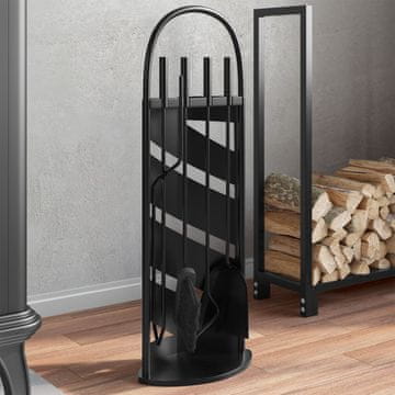 Vidaxl vidaXL 5-delni komplet dodatkov za kamin 23x15x66 cm jeklo