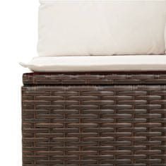 Vidaxl 14 kosov Garden Sofa Set z blazinami Brown Poly Rattan