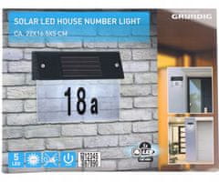 Grundig LED solarna hišna številka, 22 x 17 x 5 cm