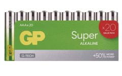 GP Super alkalne baterije, LR03 AAA, 20 kosov (B0110L)