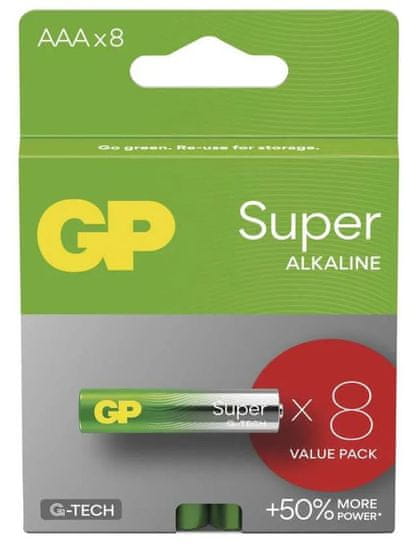 GP Super alkalne baterije, LR03 AAA, 8 kosov (B01118)