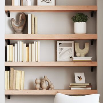 Greatstore Stenska polica 80x20x6 cm neobdelana trdna hrastovina