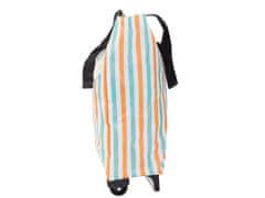 Ljubki dom Torba na kolesih STRIPES 49,5x27 cm, bela s črtami