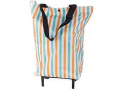 Ljubki dom Torba na kolesih STRIPES 49,5x27 cm, bela s črtami