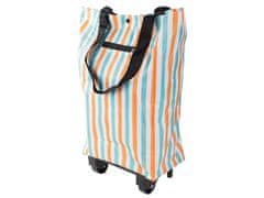 Ljubki dom Torba na kolesih STRIPES 49,5x27 cm, bela s črtami