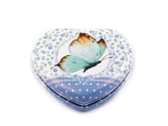 Kozmetično ogledalo srce z metuljem - modro