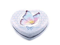 Kozmetično ogledalo srce z metuljem - svetlo modro