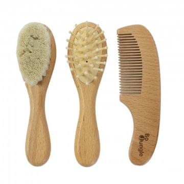 Bo Jungle Komplet lesenih zobnih ščetk za nego otrok 3 kosi