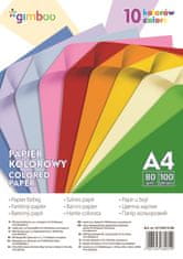 Gimboo Barvni papirji A4 - mapa 100 listov, 10 neonskih barv
