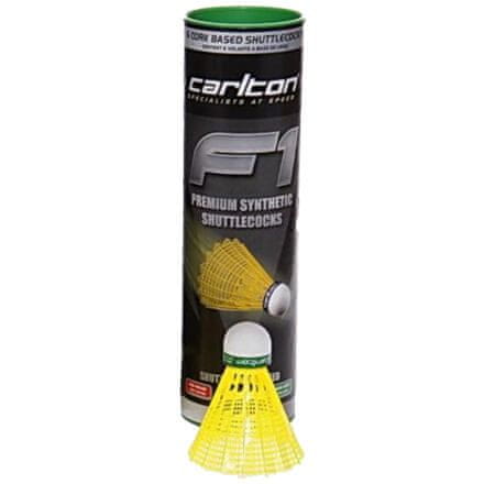 Carlton F1 Ti Rumene žogice za badminton zelena embalaža cev 6 kosov