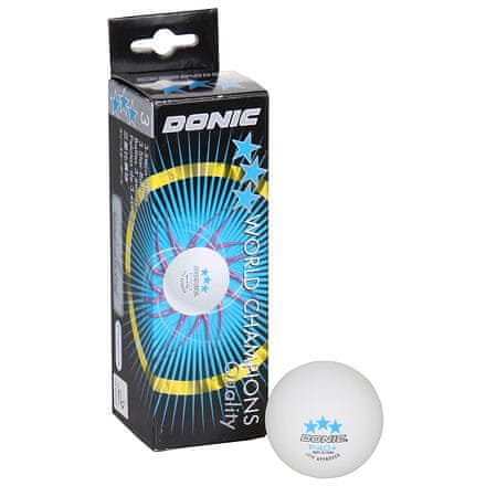 Donic P40+ Žogice za namizni tenis s tremi zvezdicami, bele, pakiranje 3 kosi