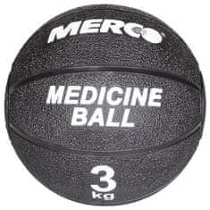 Merco Črna gumijasta medicinska žoga z maso 1 kg
