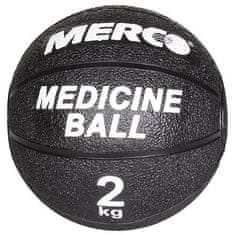 Merco Črna gumijasta medicinska žoga z maso 1 kg