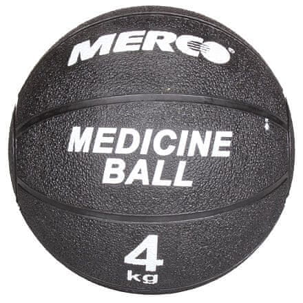 Črna gumijasta medicinska žoga z maso 4 kg