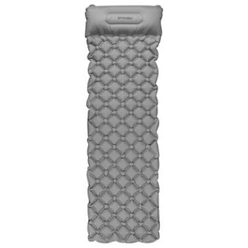 Spokey AIR BED PILLOW Napihljivo ležišče z blazino, 190 x 60 x 6 cm, R-vrednost 2,5, siva