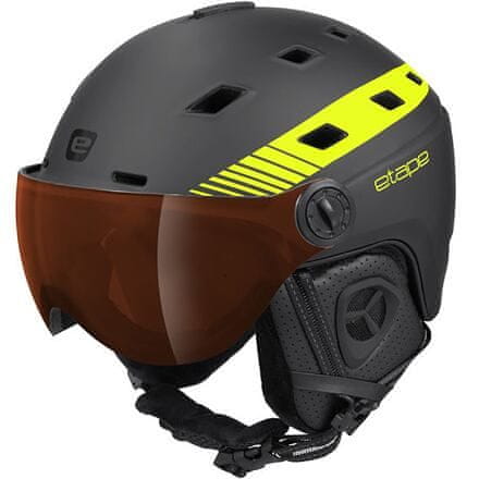 Etape Davos PRO smučarska čelada črno-rumena fluo obseg 55-58