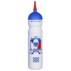 Češka Hokejska športna steklenica z izlivom bela prostornina 1000 ml