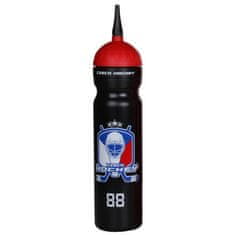Češka Hokejska športna steklenica z izlivom črna prostornina 1000 ml