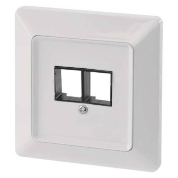 Emos Pokrov podatkovne vtičnice 2 x RJ45, bel