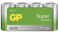 GP Super alkalna baterija, LR14 C, 4 kosi, folija (B01304)