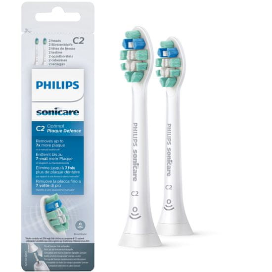 Philips Sonicare nastavek za zobno ščetko C2 Optimal Plaque Defence HX9022/10, 2 kos