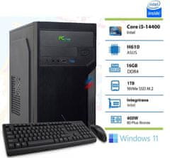 PCplus E-machine namizni računalnik, i5-14400, 16GB, SSD1TB, W11P + tipkovnica, miška (145785)